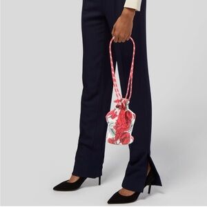 Ganni Rose Drawstring Clutch Bucket Bag
